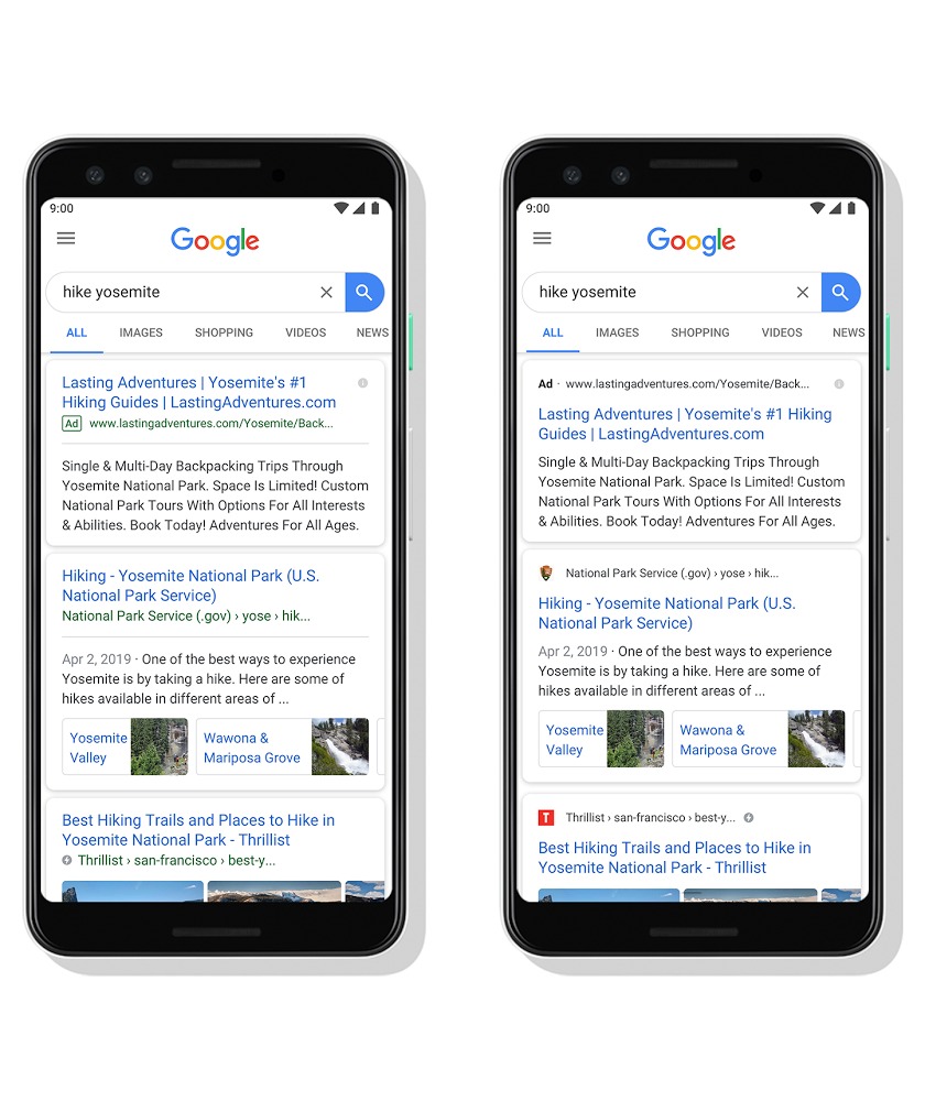 【Google】PC検索結果についてファビコンが目立つように表示変更
